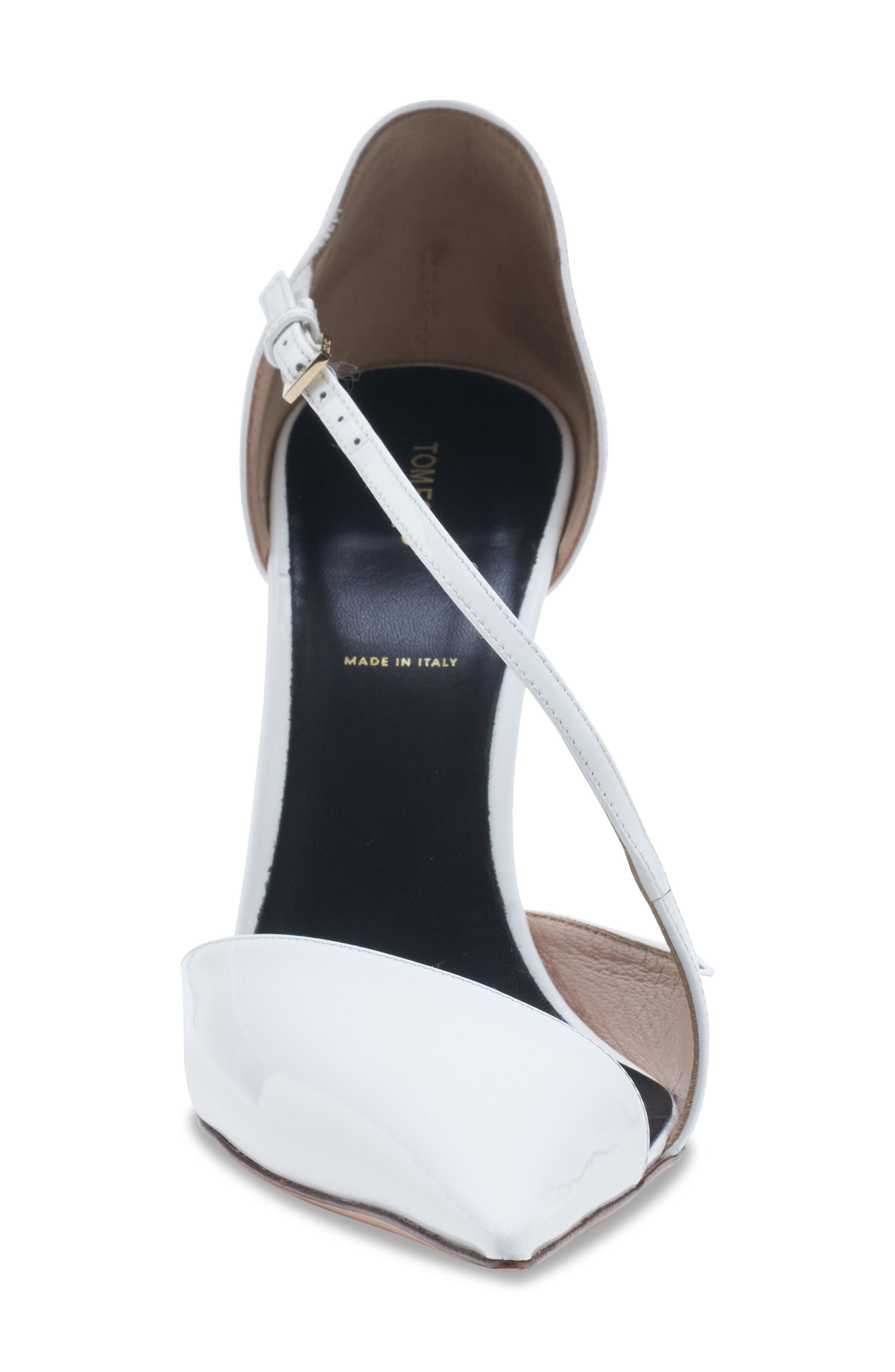 TOM FORD Stiletto Asymmetric Strap Pump, Alternate, color, Optical White