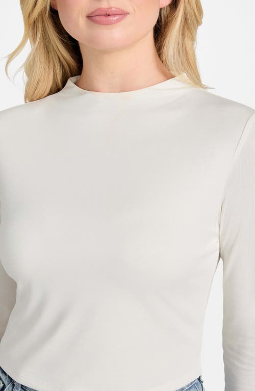 Guess Elyana Mock Neck Top In Neutral