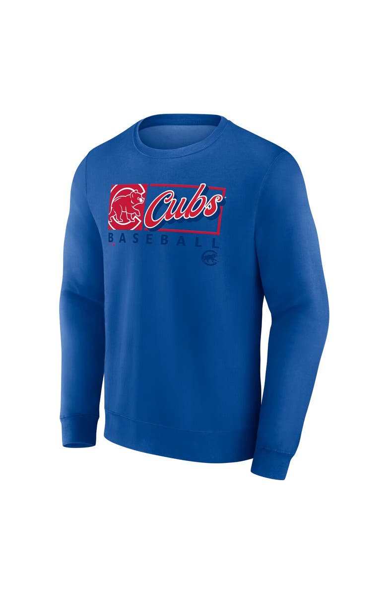 FANATICS Men's Fanatics Royal Chicago Cubs Focus Fleece Pullover Sweatshirt, Alternate, color, Royal