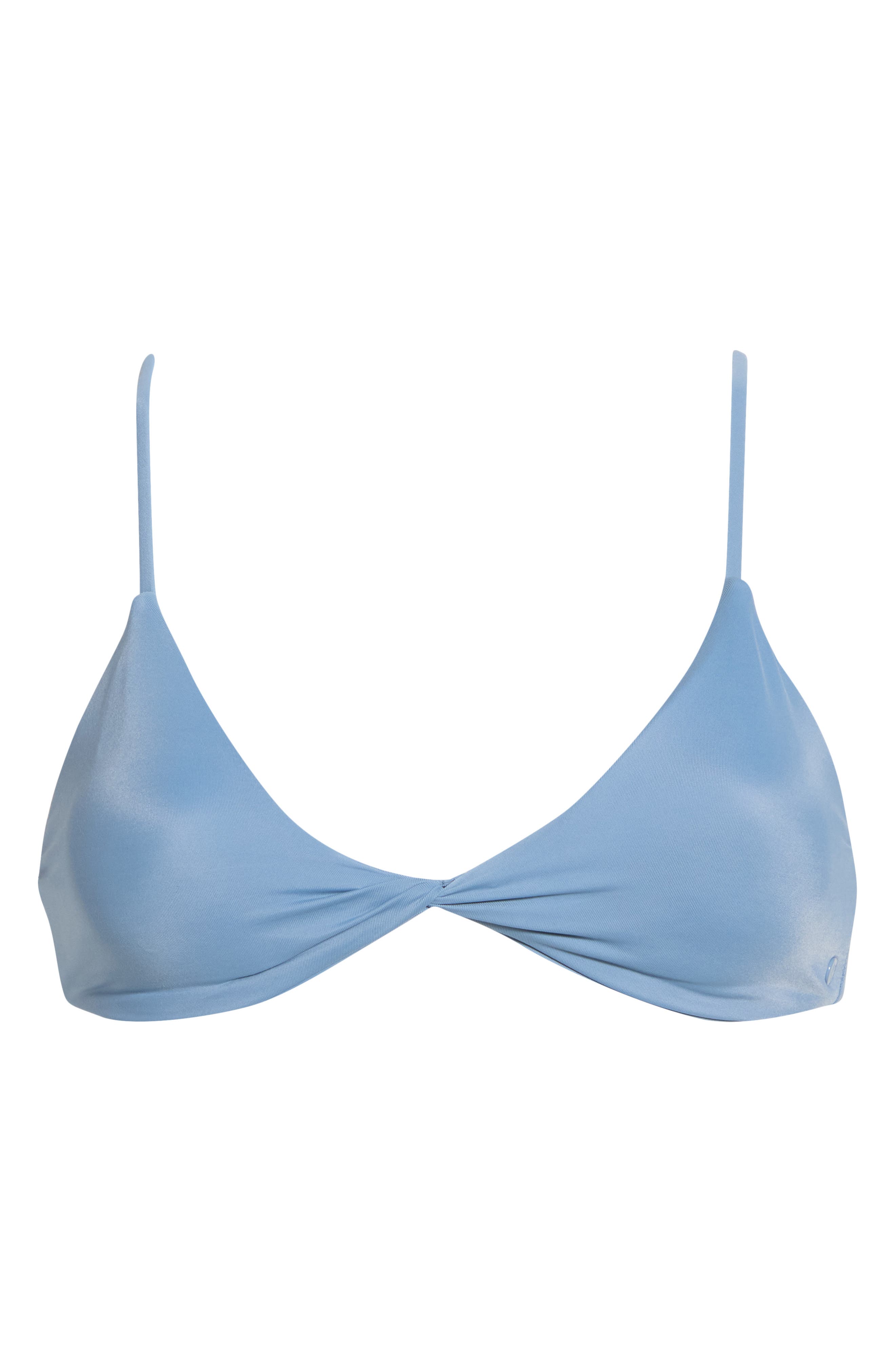 Volcom Simply Seamless Twist Front Bikini Top In Blue
