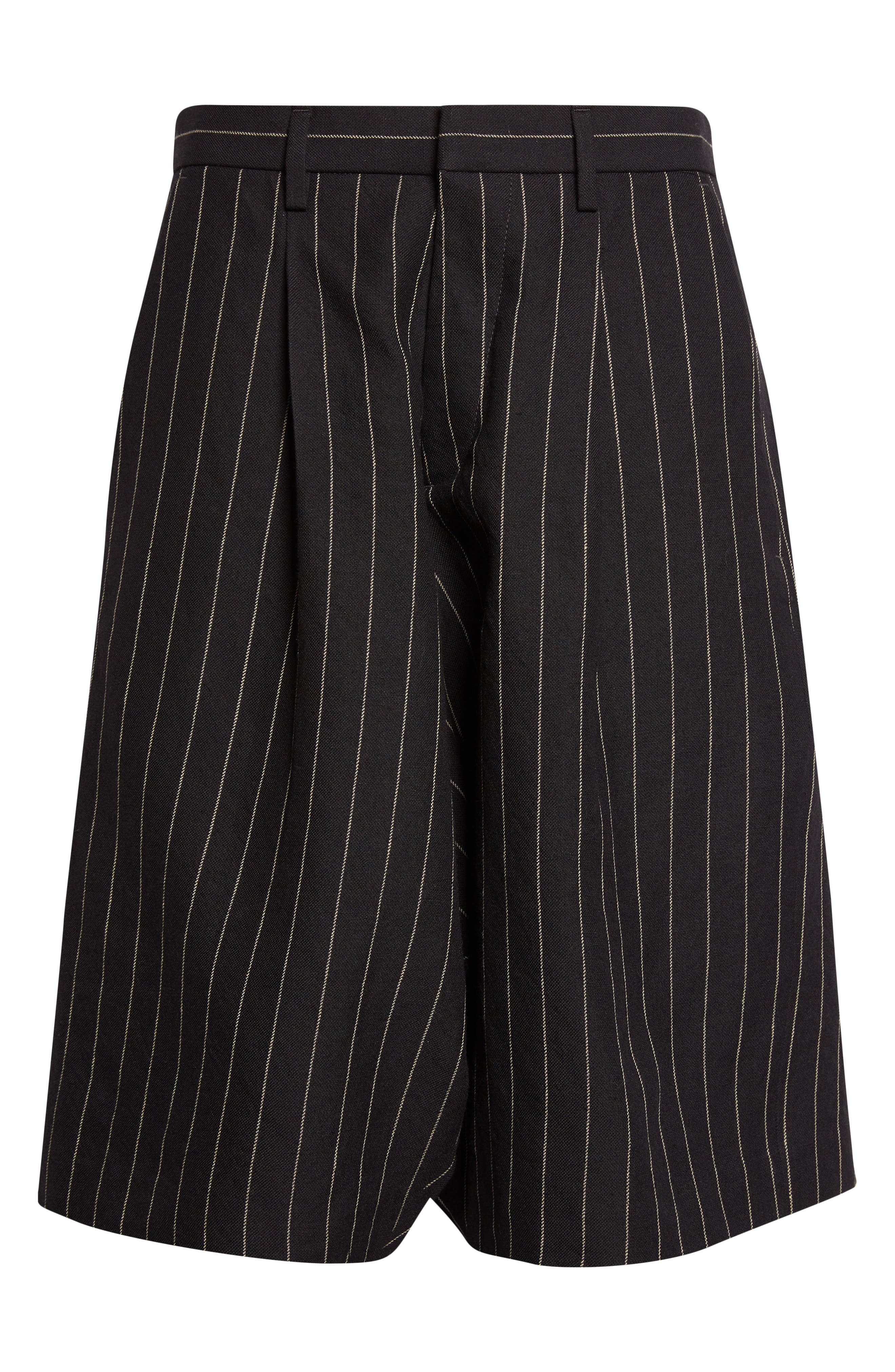 R13 Jumbo Pinstripe Wool & Linen Shorts (Women) | Nordstrom