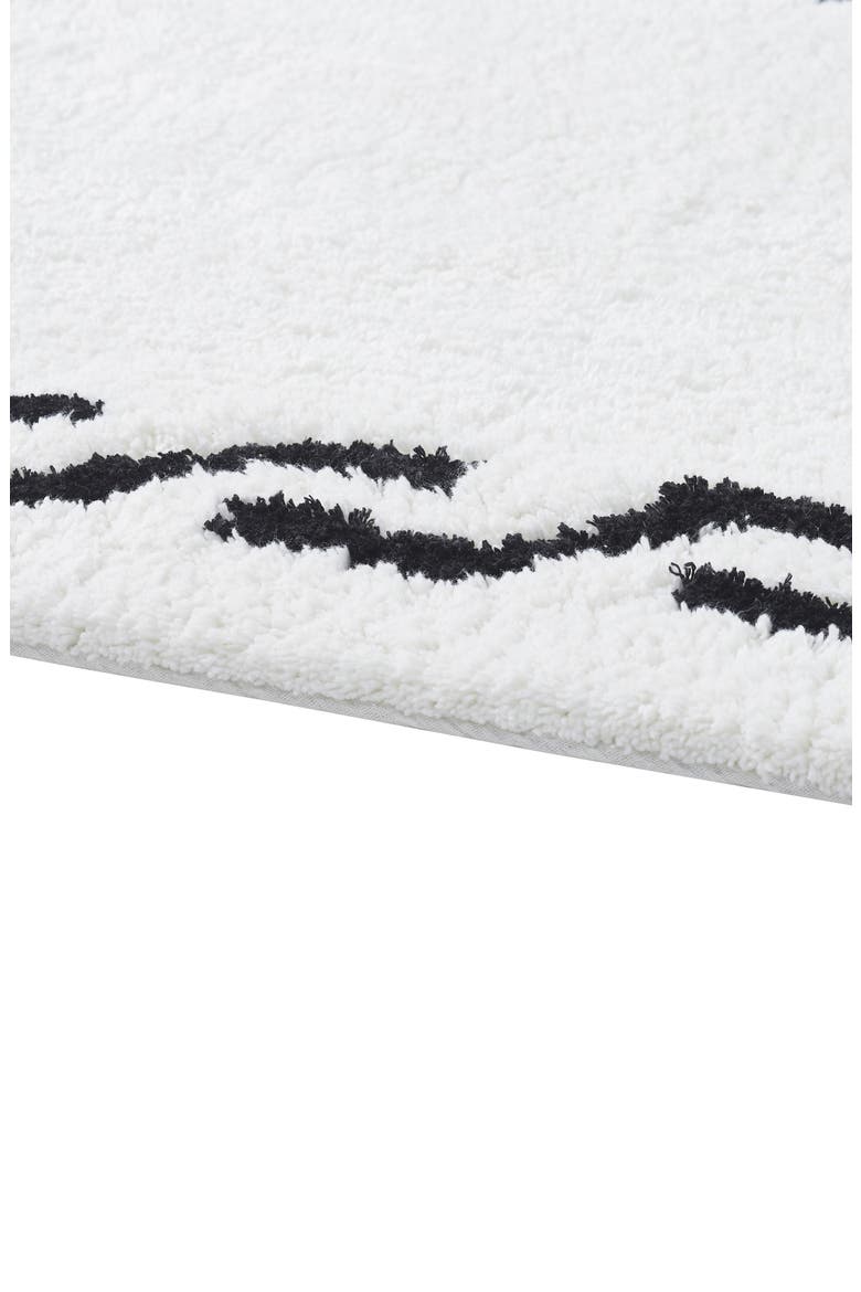 Black & White Border Bath Rug, Alternate, color, WHITE/ BLACK