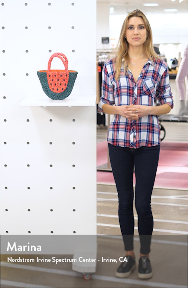 Sun Melon Straw Mini Tote, sales video thumbnail