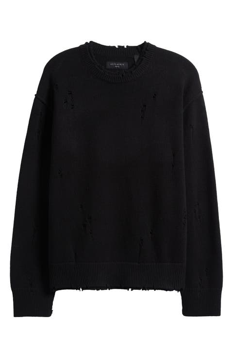 Wolf Distressed Crewneck Sweater