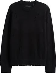 AllSaints Wolf Distressed Crewneck Sweater