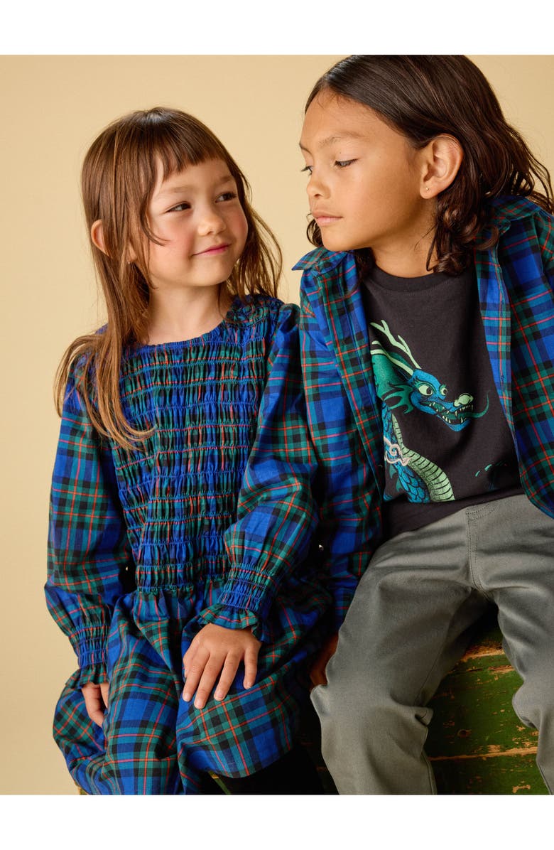 Tea Collection Plaid Button Up Shirt, Alternate, color, Busan Holiday Plaid