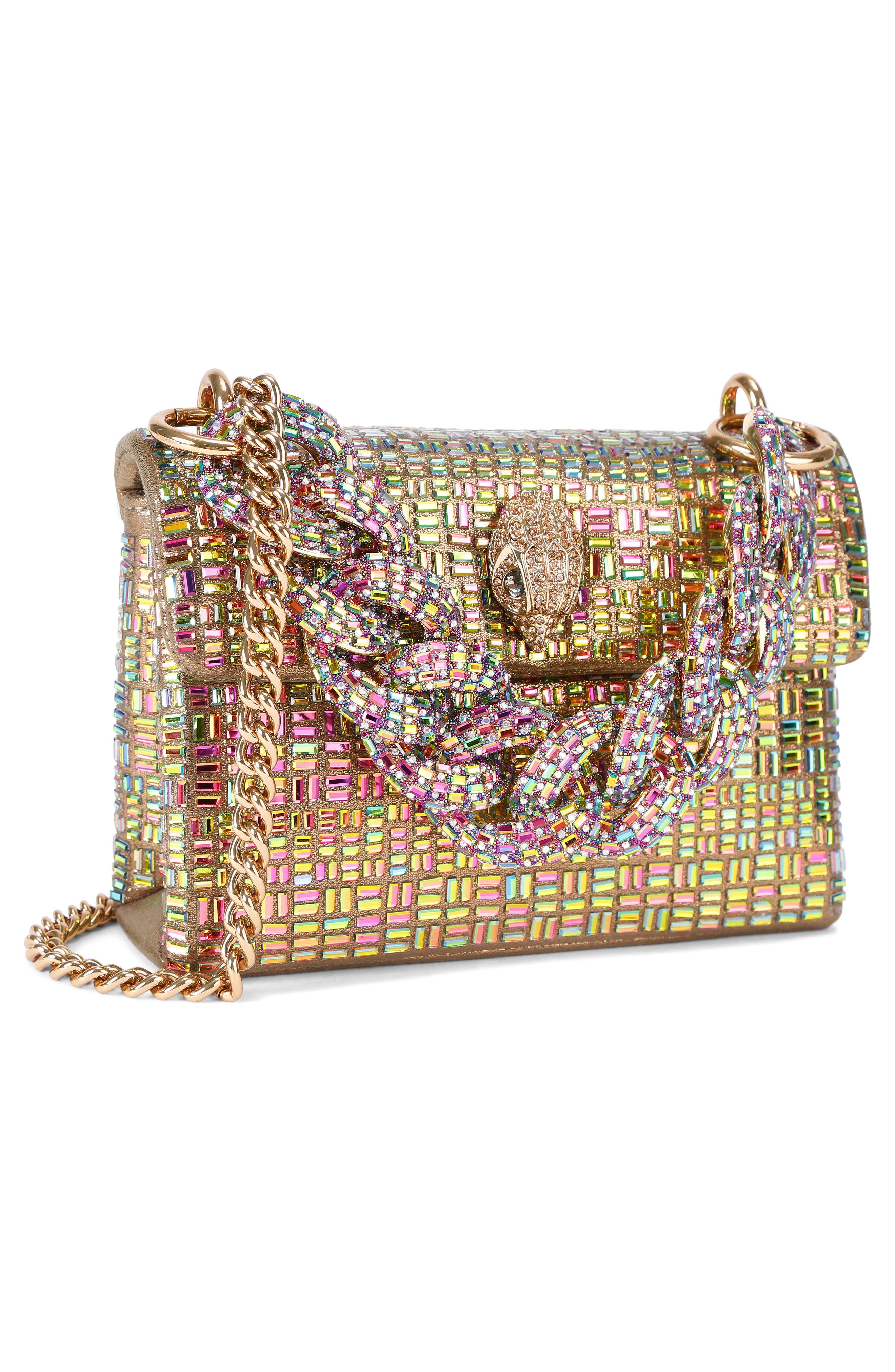 Kurt Geiger London Mini Kensington Bejeweled Crossbody Bag, Alternate, color, Open Yellow