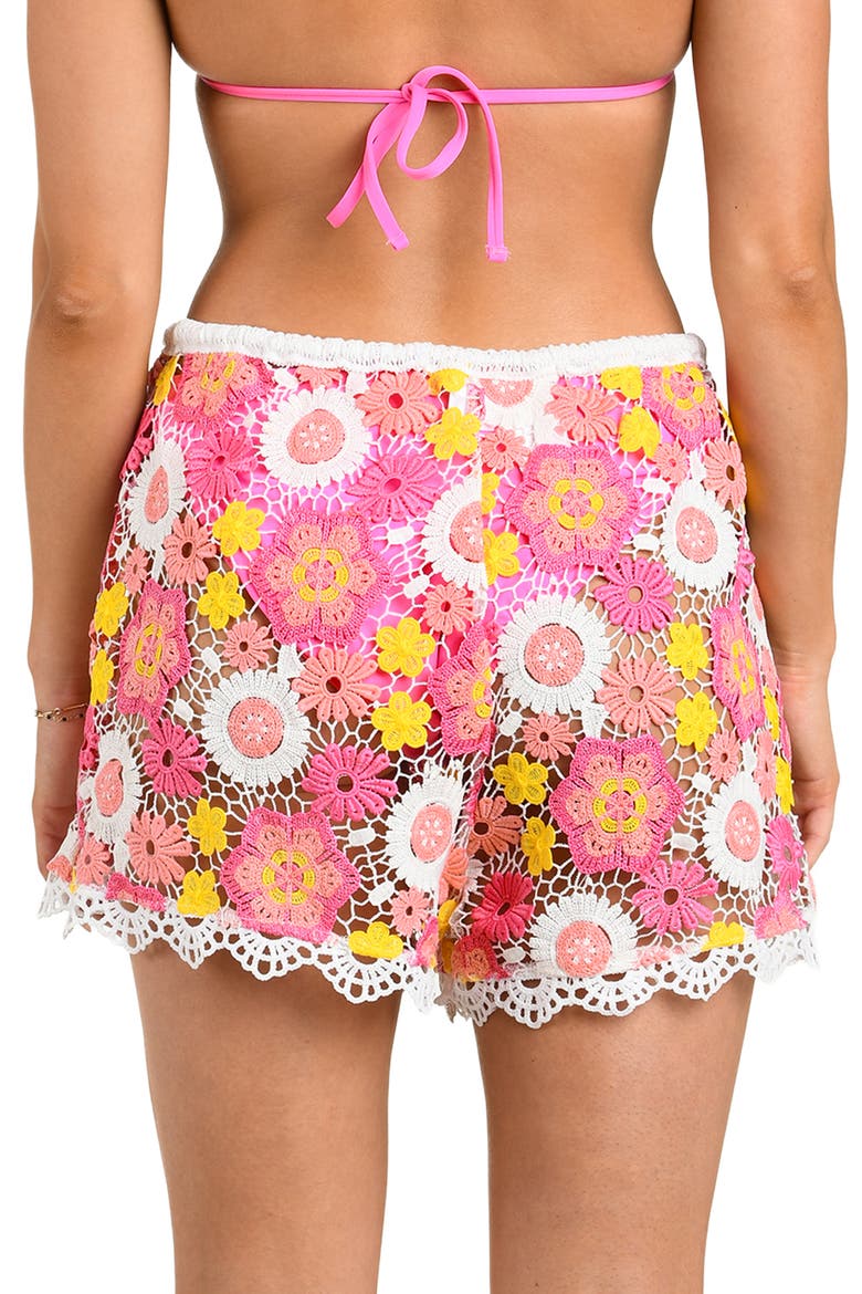 Happy Open Stitch Cover-Up Shorts, Alternate, color, PINK