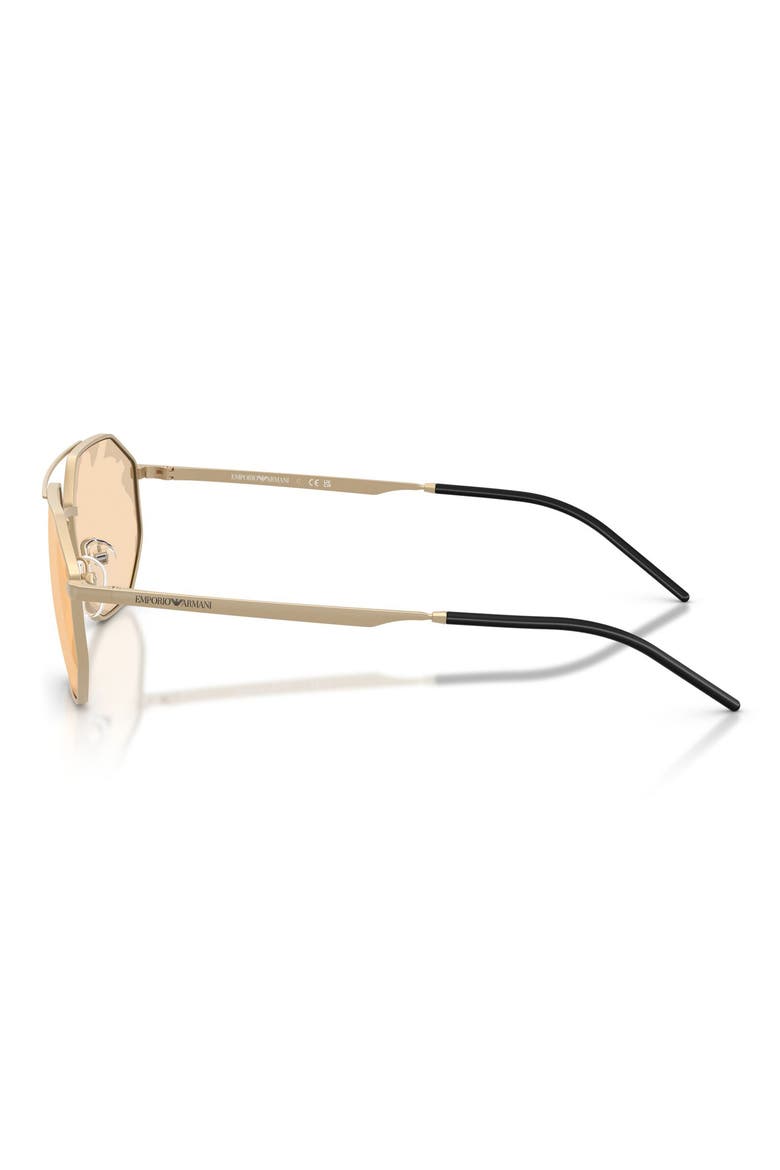 58mm Aviator Sunglasses, Alternate, color, MATTE PALE GOLD / BROWN GOLD