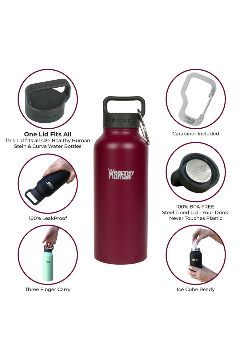 Stainless Steel Water Bottle Double Walled, Alternate, color, Red