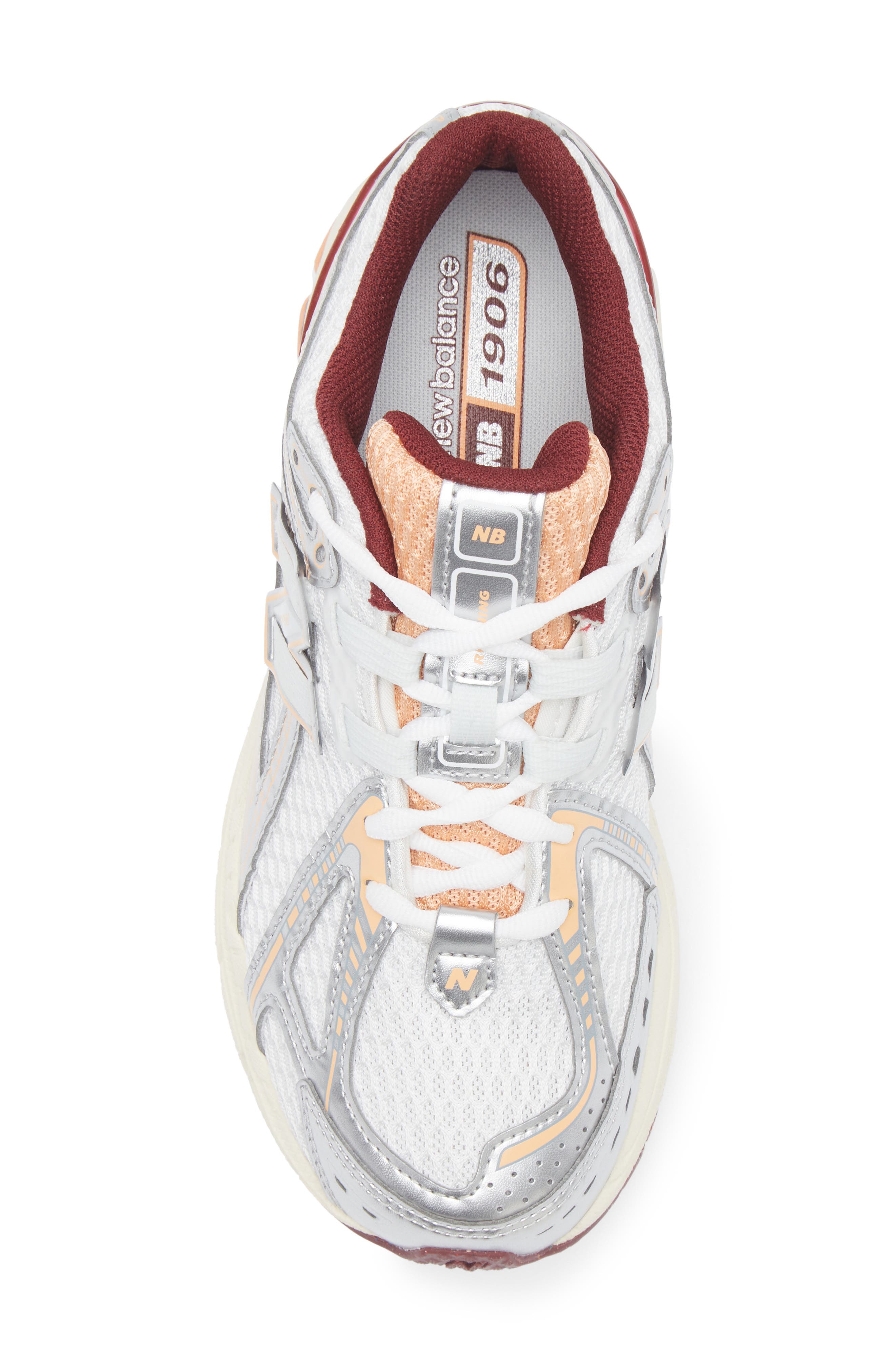 Kids' 1906R Running Shoe, Alternate, color, SILVER METALLIC/ BURGUNDY