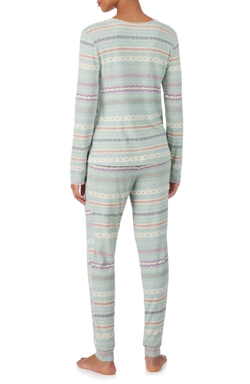 Ralph Lauren Lauren  Henley Cotton Blend Pajamas In Green