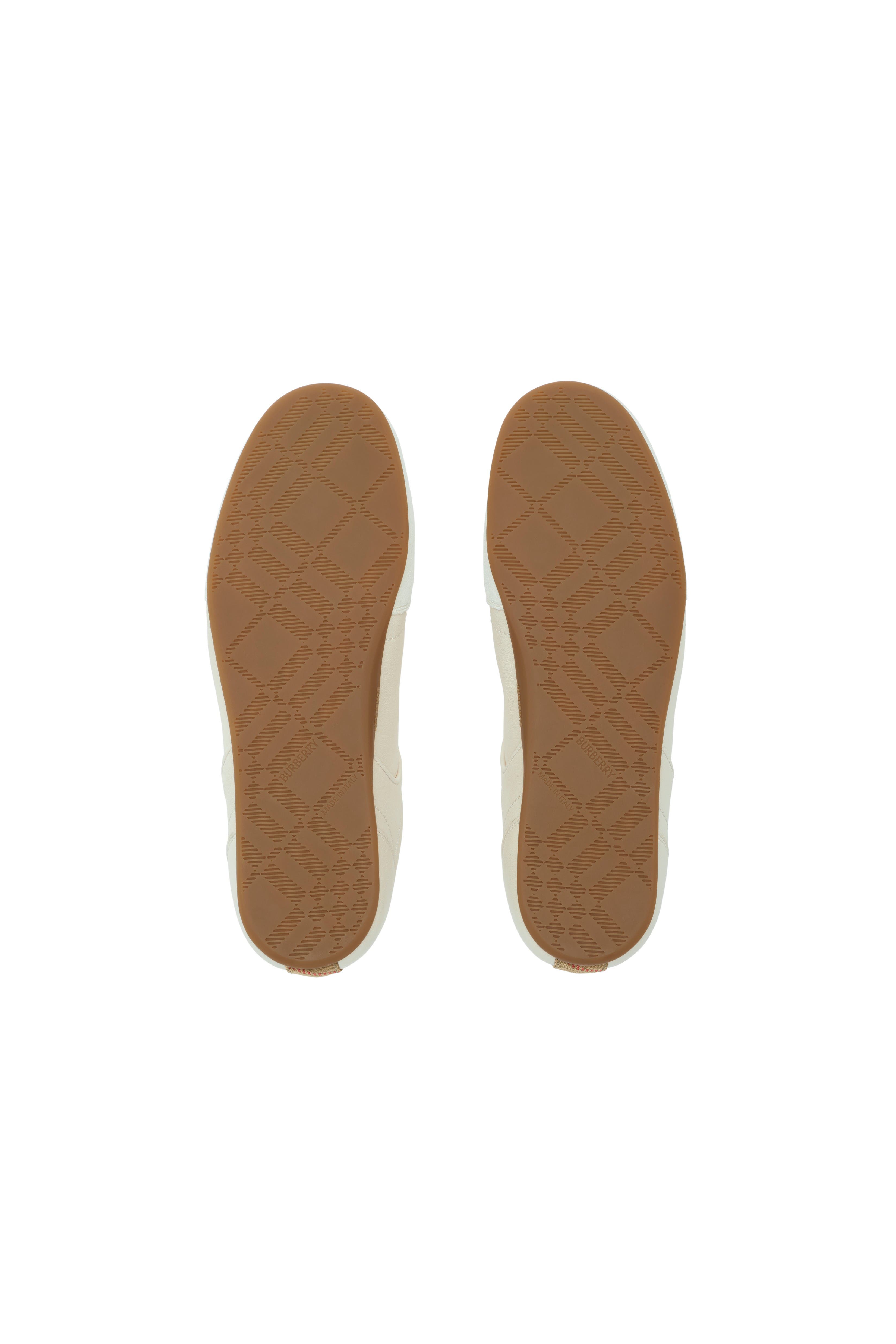 Burberry Leather Knight Runner Sneakers, Alternate, color, Dove Beige