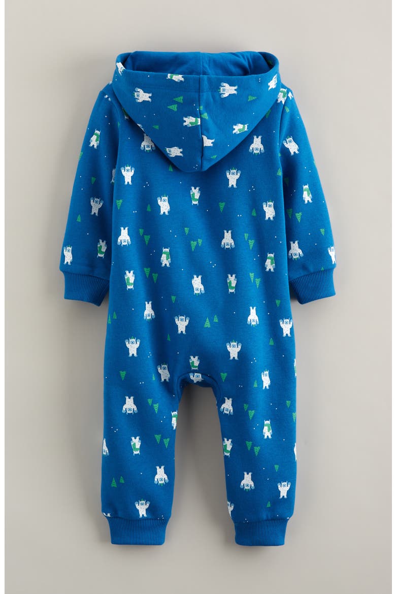 Cozy Hooded Romper, Alternate, color, BLUE EMPIRE COZY YETI