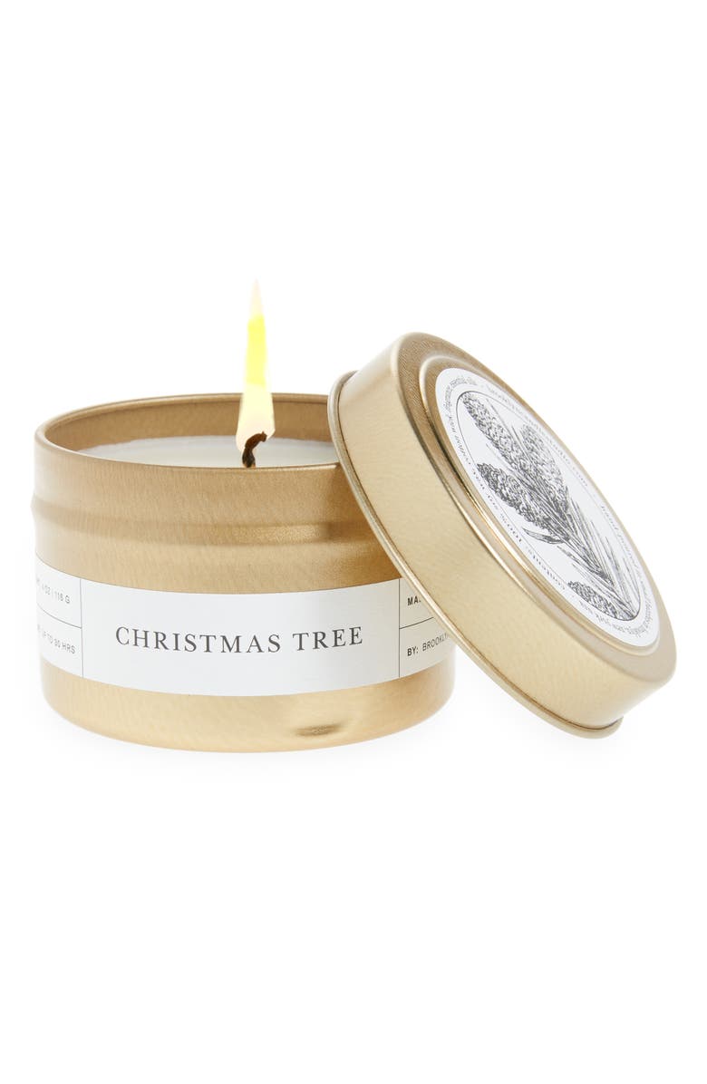 BROOKLYN CANDLE STUDIO Brooklyn Candle Christmas Tree Travel Candle Tin, Main, color,