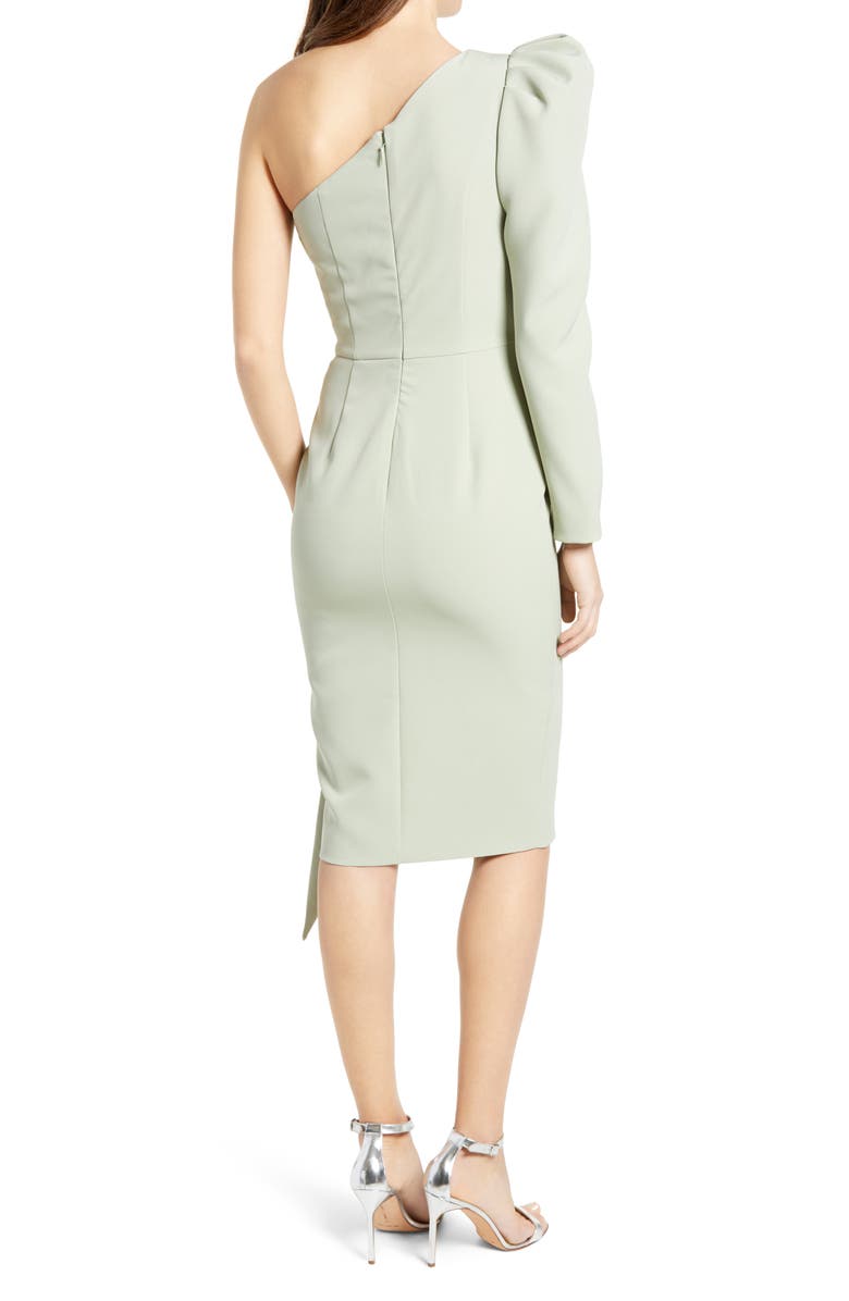 Lavish Alice Asymmetical One-Shoulder Dress, Alternate, color, Sage Green