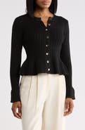 Adrianna Papell Peplum Cardigan