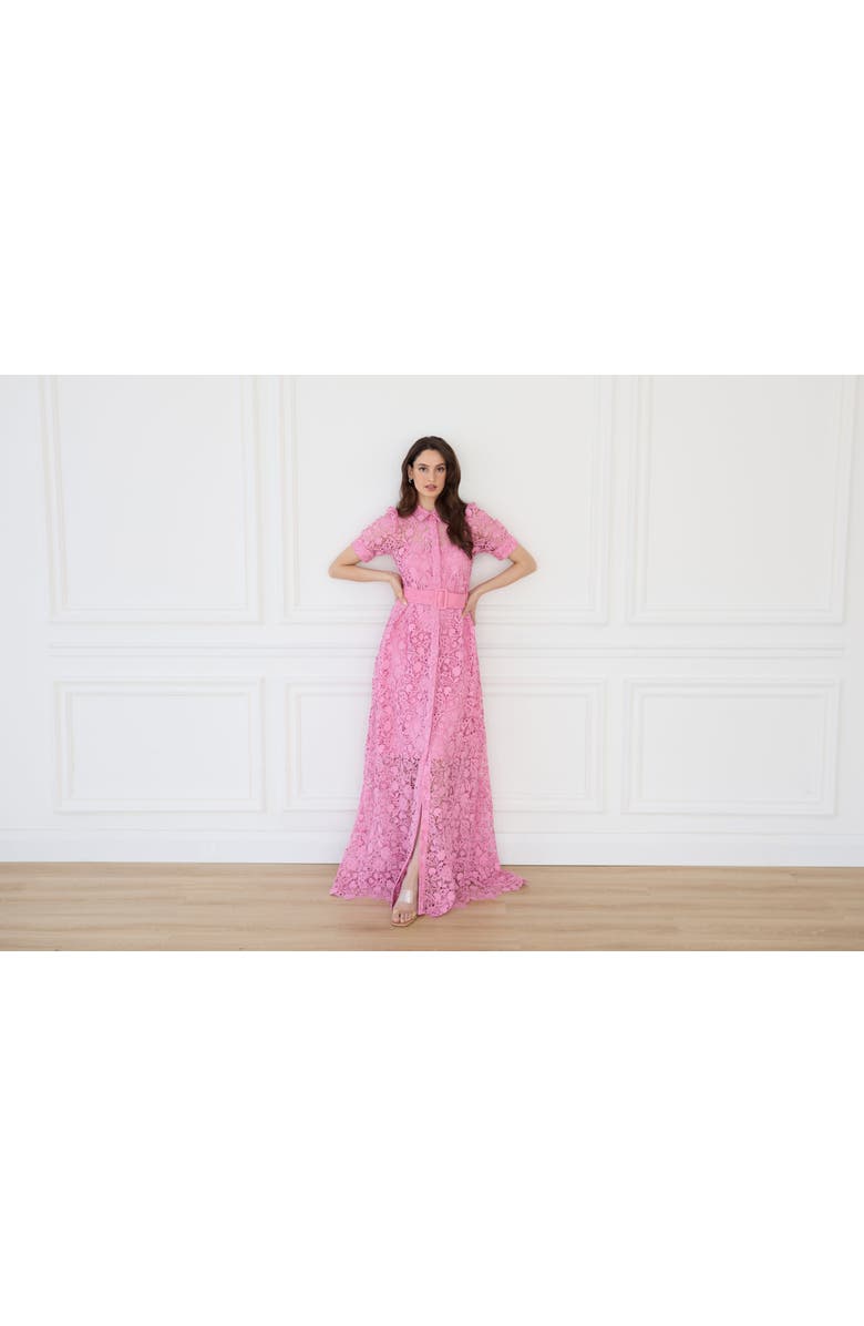 Vasiliki Ayah Collared Lace Gown, Alternate, color, Pink