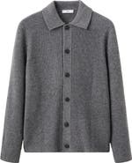 MANGO Rib Collar Cardigan