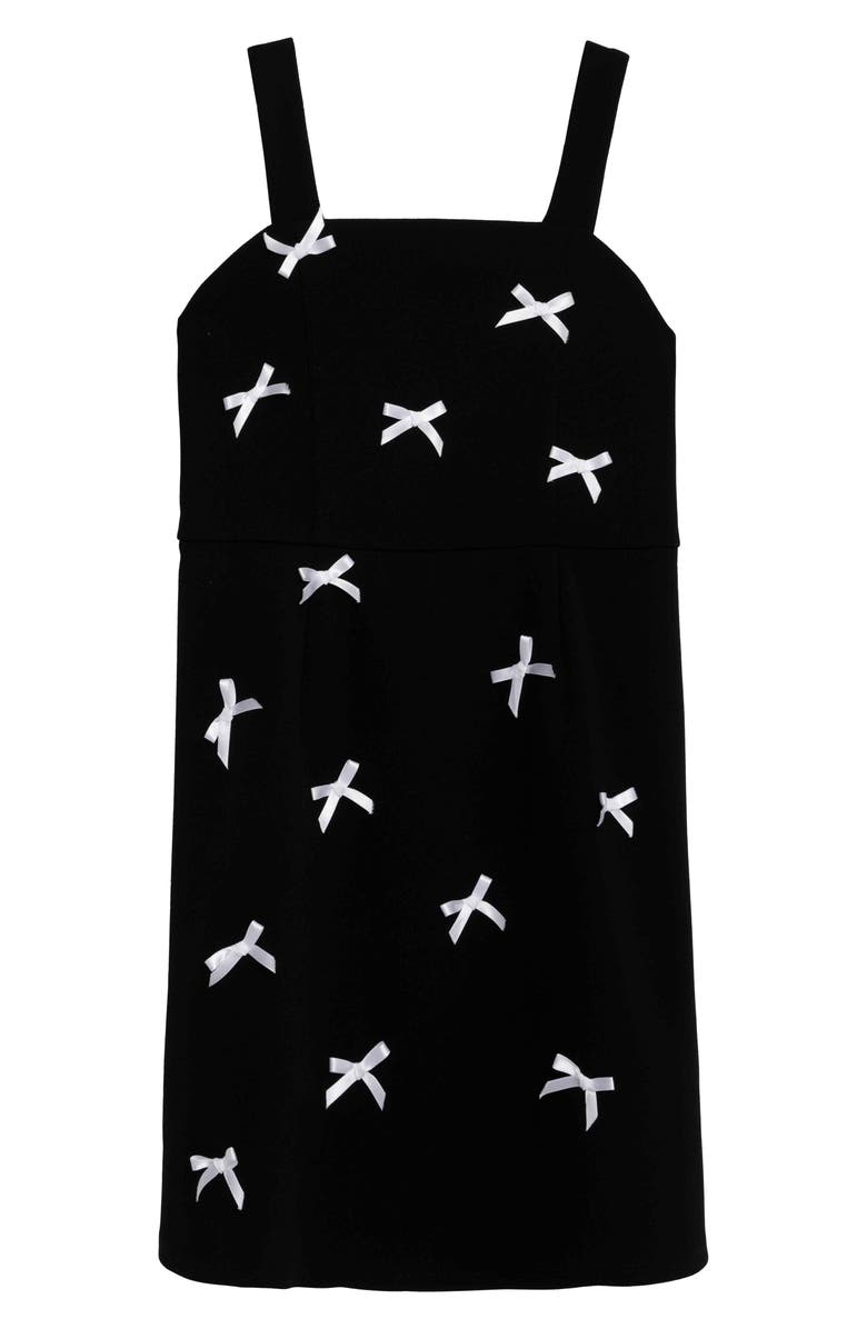 Speechless Kids' Bow Crepe Scuba Dress, Main, color, Black Ivory