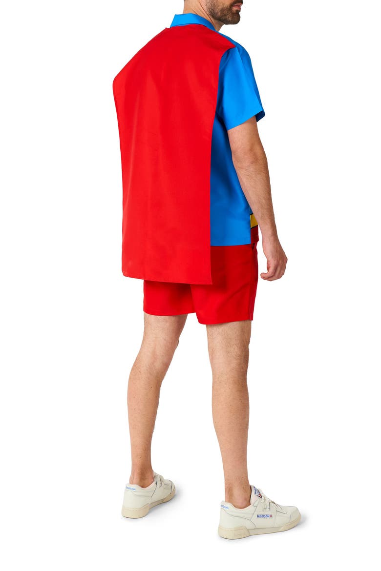 Superman Camp Shirt, Shorts & Removable Cape Set, Alternate, color, RED
