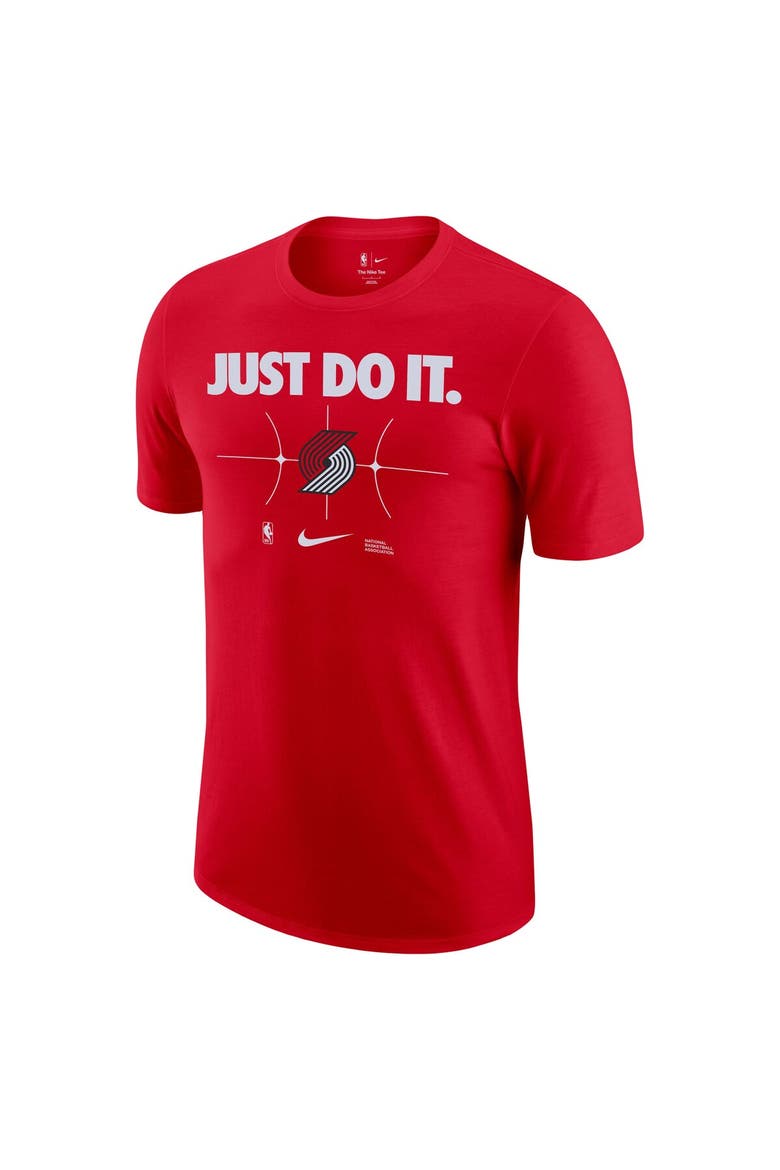 Men's Nike Red Portland Trail Blazers Just Do It T-Shirt, Alternate, color, Red