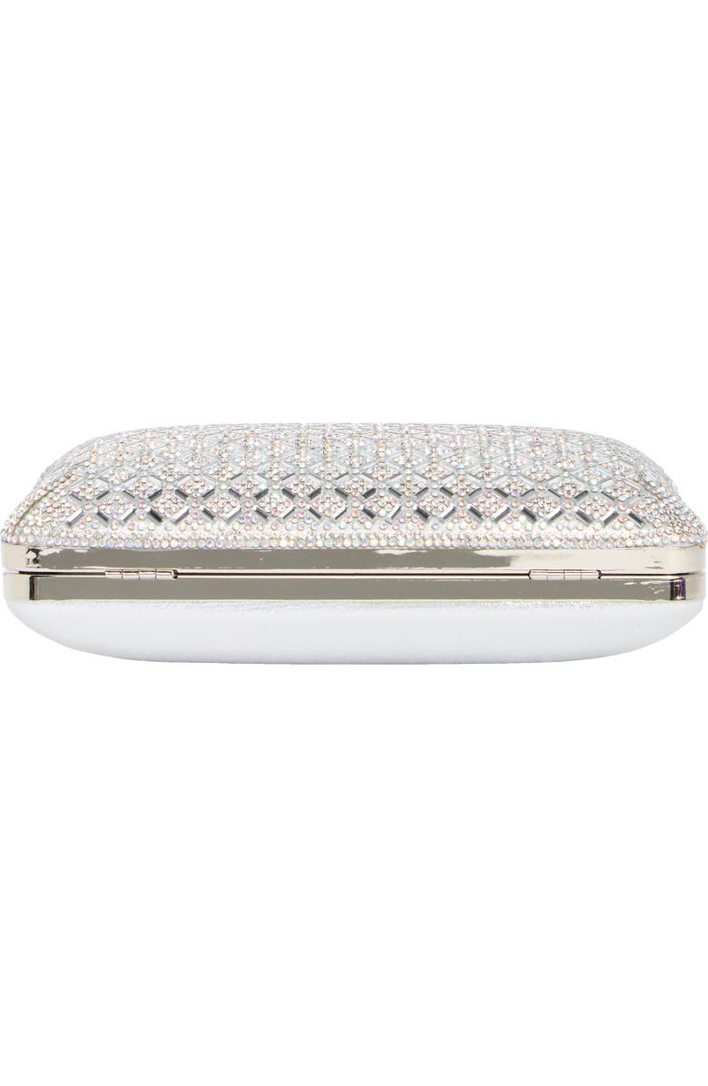 ALESSIA BIANCHI Rhinestone Embellished Metallic Clutch, Alternate, color, Platinum