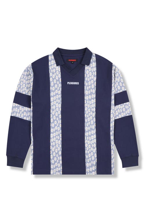 Pleasures Sounds Cotton Rugby Polo In Blue