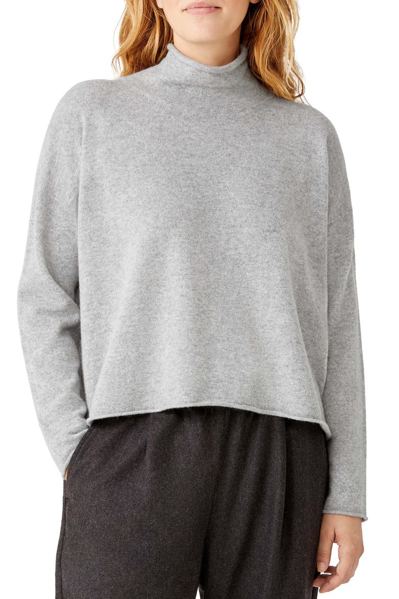 Boxy Turtleneck Sweater, Main, color, DARK PEARL