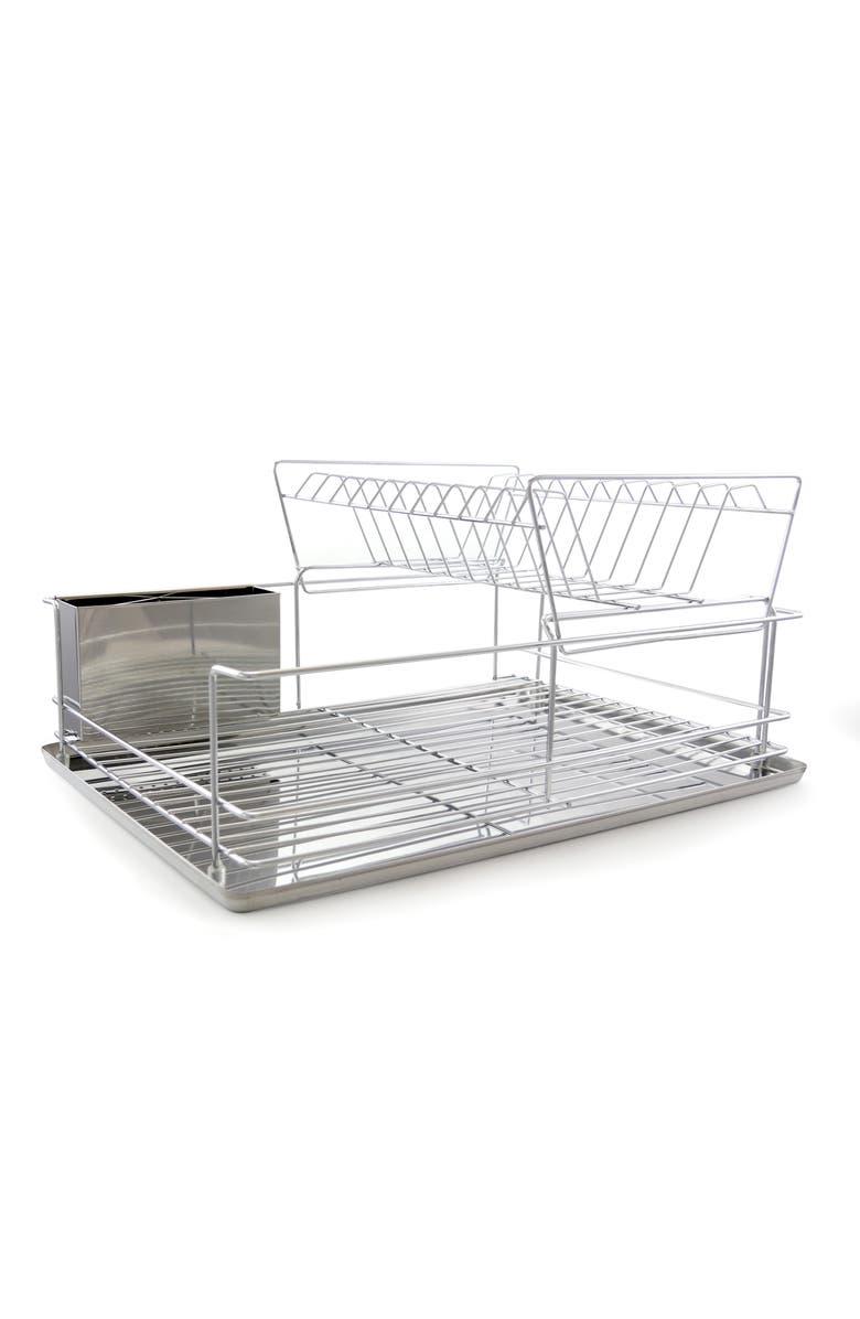 Better Chef 4 Piece 18.5" Dish Drying Rack Set, Main, color, Silver