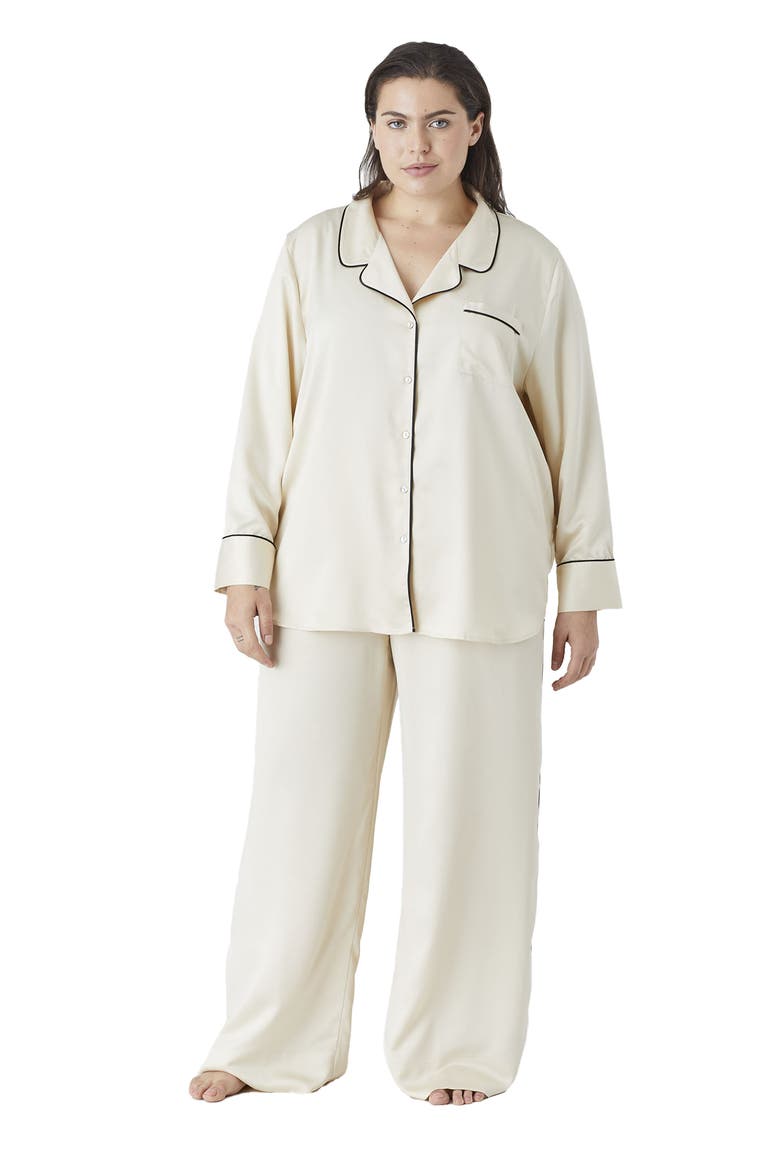 The Pajama Set Recycled Satin, Main, color, PEARL