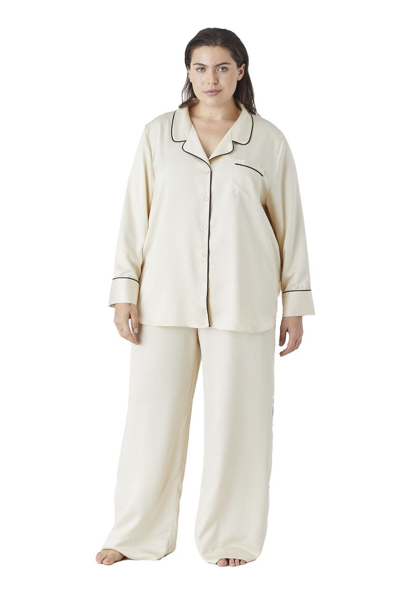 CUUP The Pajama Set Recycled Satin, Main, color, Pearl