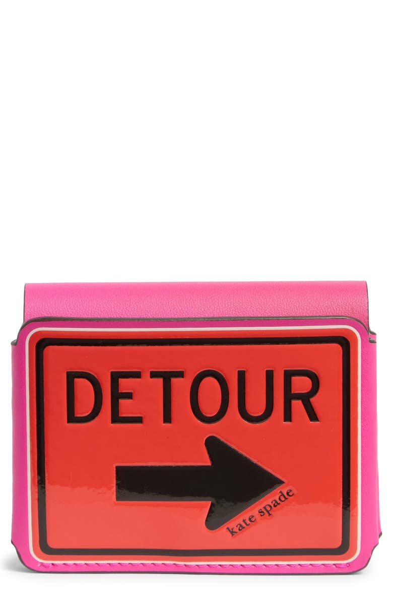 Kate Spade New York detour leather card case, Main, color, Pink