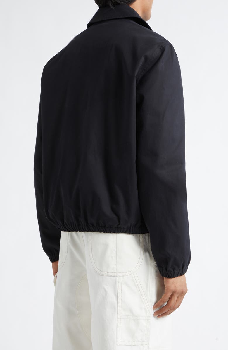 AMI PARIS Embossed Logo Cotton Zip Jacket, Alternate, color, Noir