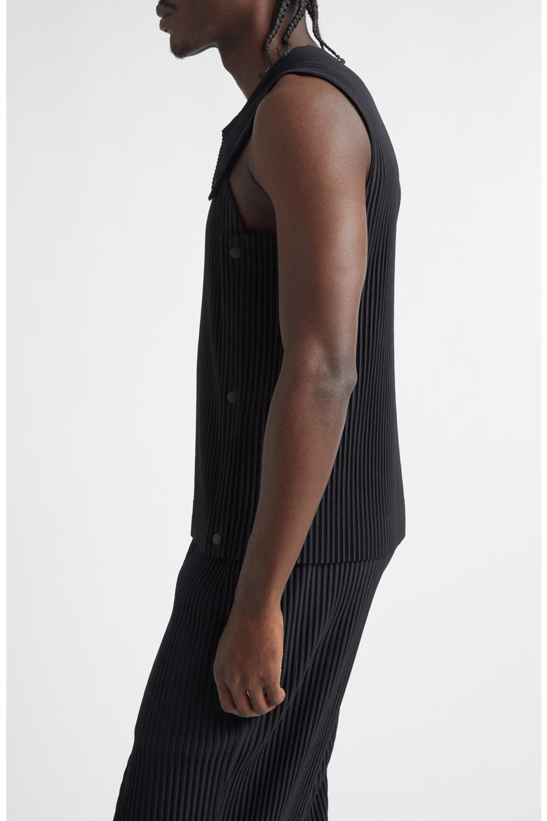 Stone Cloud Pleated Top, Alternate, color, BLACK