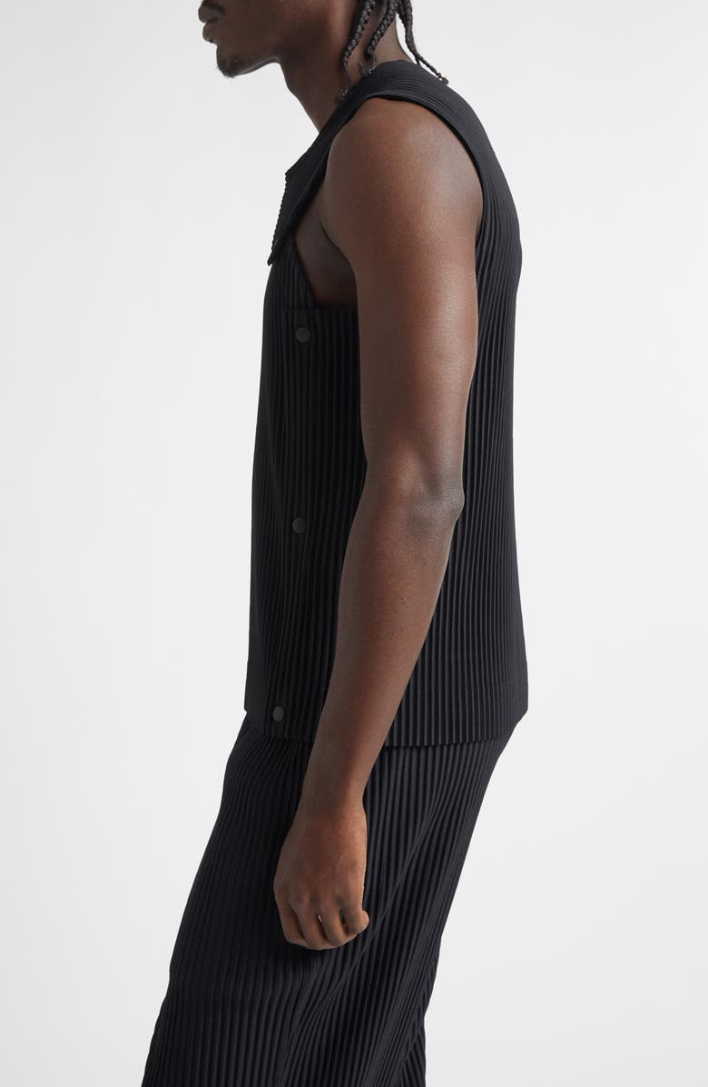 Homme Plissé Issey Miyake Stone Cloud Pleated Top, Alternate, color, Black