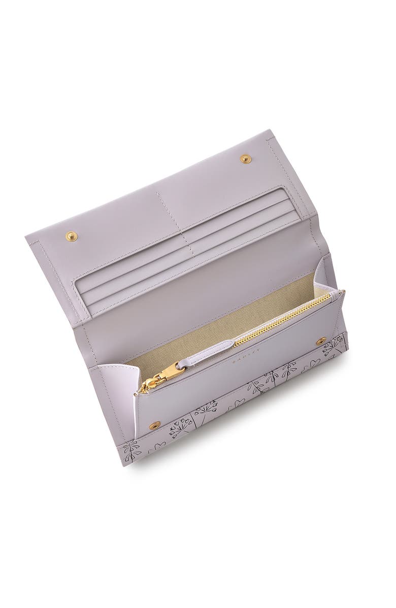 Radley Wild Flowers Large Flapover Wallet, Alternate, color, Thistle