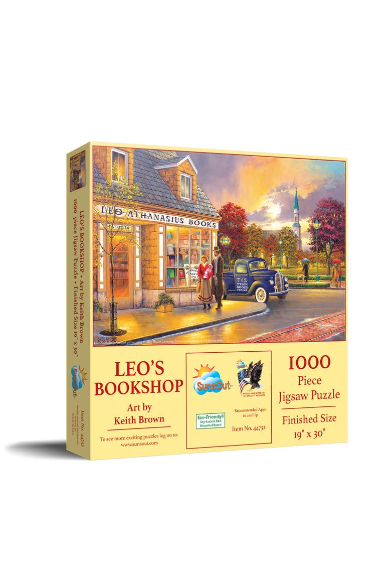 Leo's Bookshop 1000 piece Jigsaw Puzzle for Adults, Main, color, Multicolor