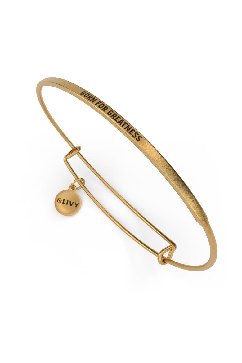 Posy Bangle Bracelet Born For Greatness, Main, color, Gold