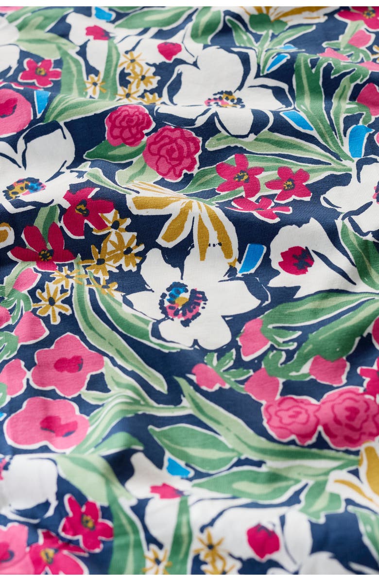 Seasalt Cornwall Veronica Floral Print Stretch Organic Cotton Jersey Midi Dress, Alternate, color, Garden Flowers Night