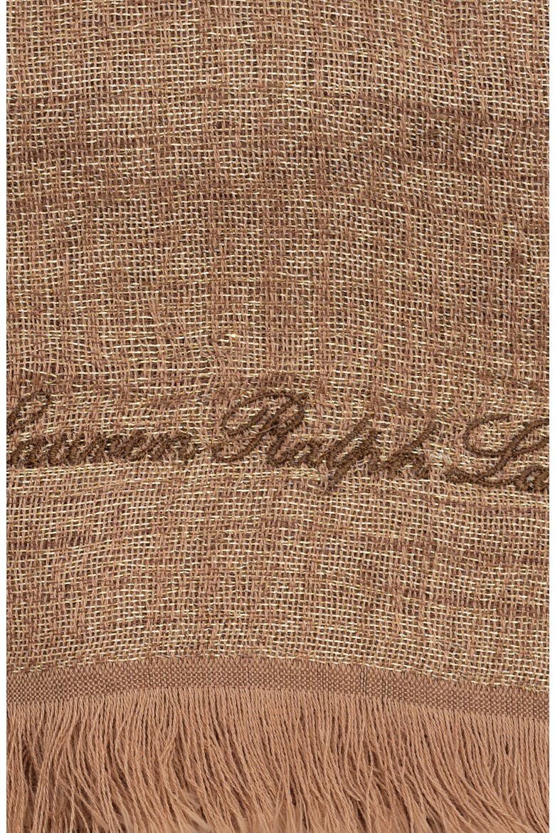 Double Face Shine Plaid Wrap, Alternate, color, Camel/Gold