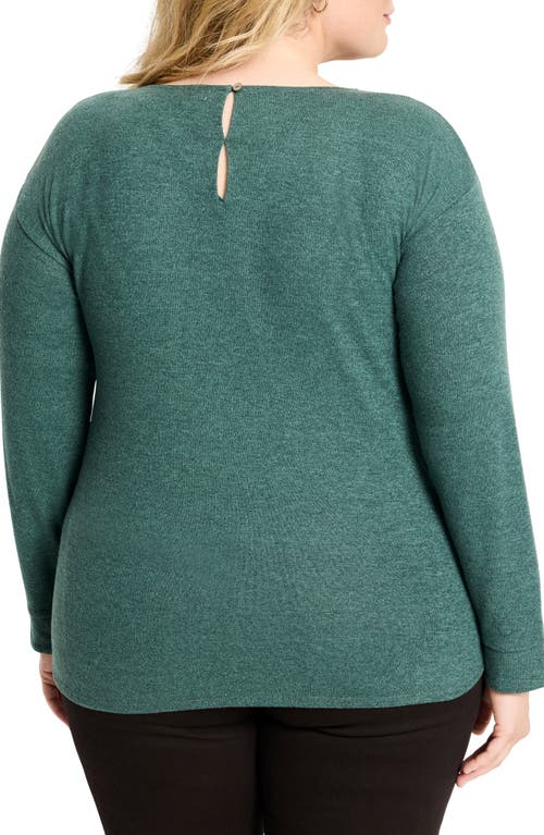 Nzt By Nic+zoe Everyday Easy Cozy Knit Top In Green