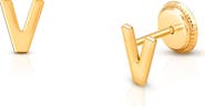 Tiny Blessings 14K Gold Initial Stud Screw Back Earrings