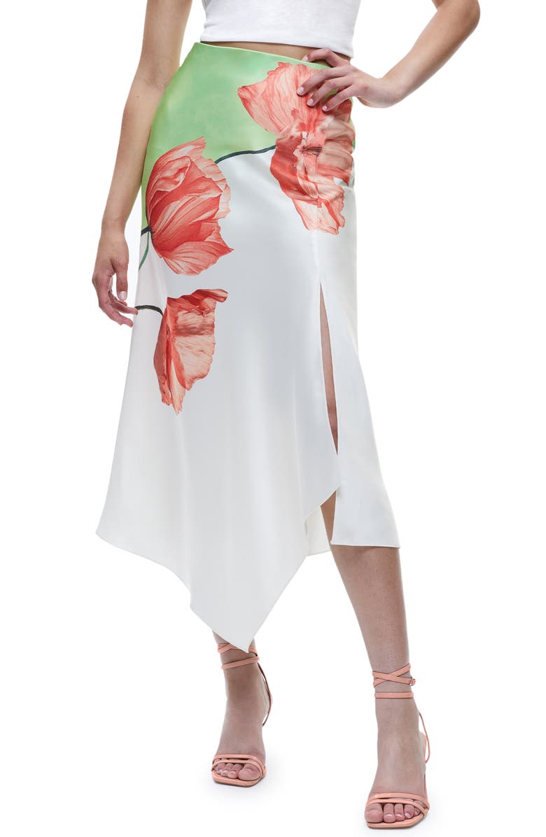 Alice + Olivia Harmony Floral Asymmetric Skirt, Main, color,