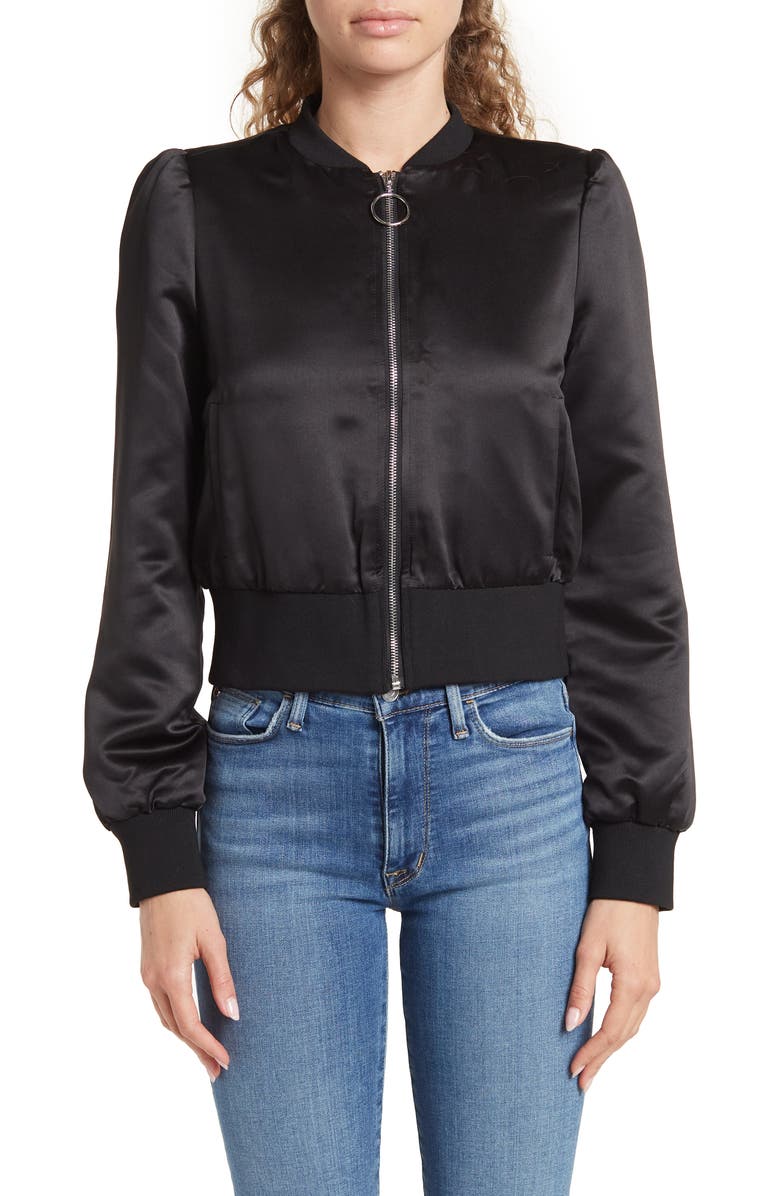 Ookie & Lala Satin Bomber Jacket, Alternate, color, 