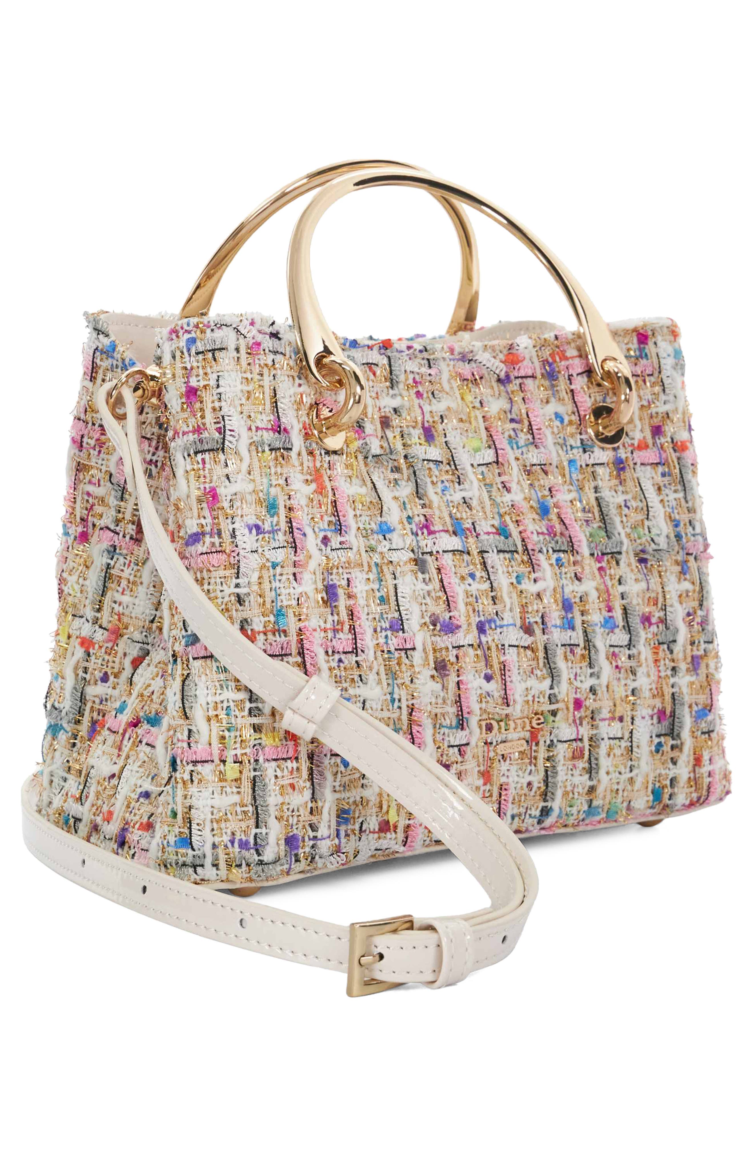 Dune London Dinkydorrien Tweed Top Handle Bag, Alternate, color, 