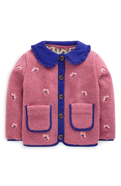 Kids' Embroidered High Pile Fleece Jacket