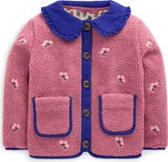 Mini Boden Kids' Embroidered High Pile Fleece Jacket