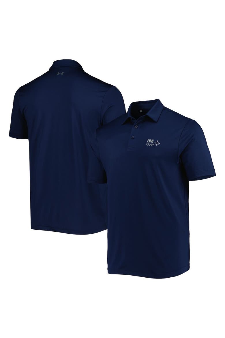 Men's Under Armour Navy 3M Open T2 Green Polo, Main, color, Navy