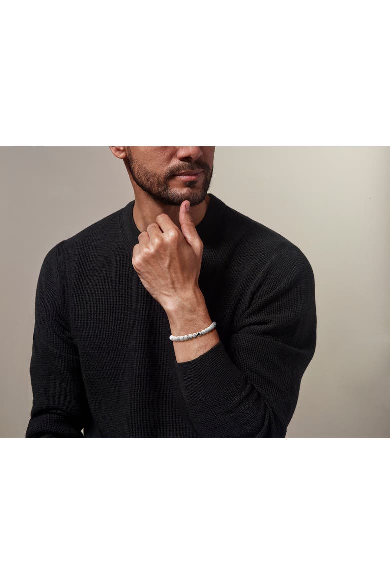 4mm Sterling Silver Lava Shape Bead Bracelet, Alternate, color, WHITE